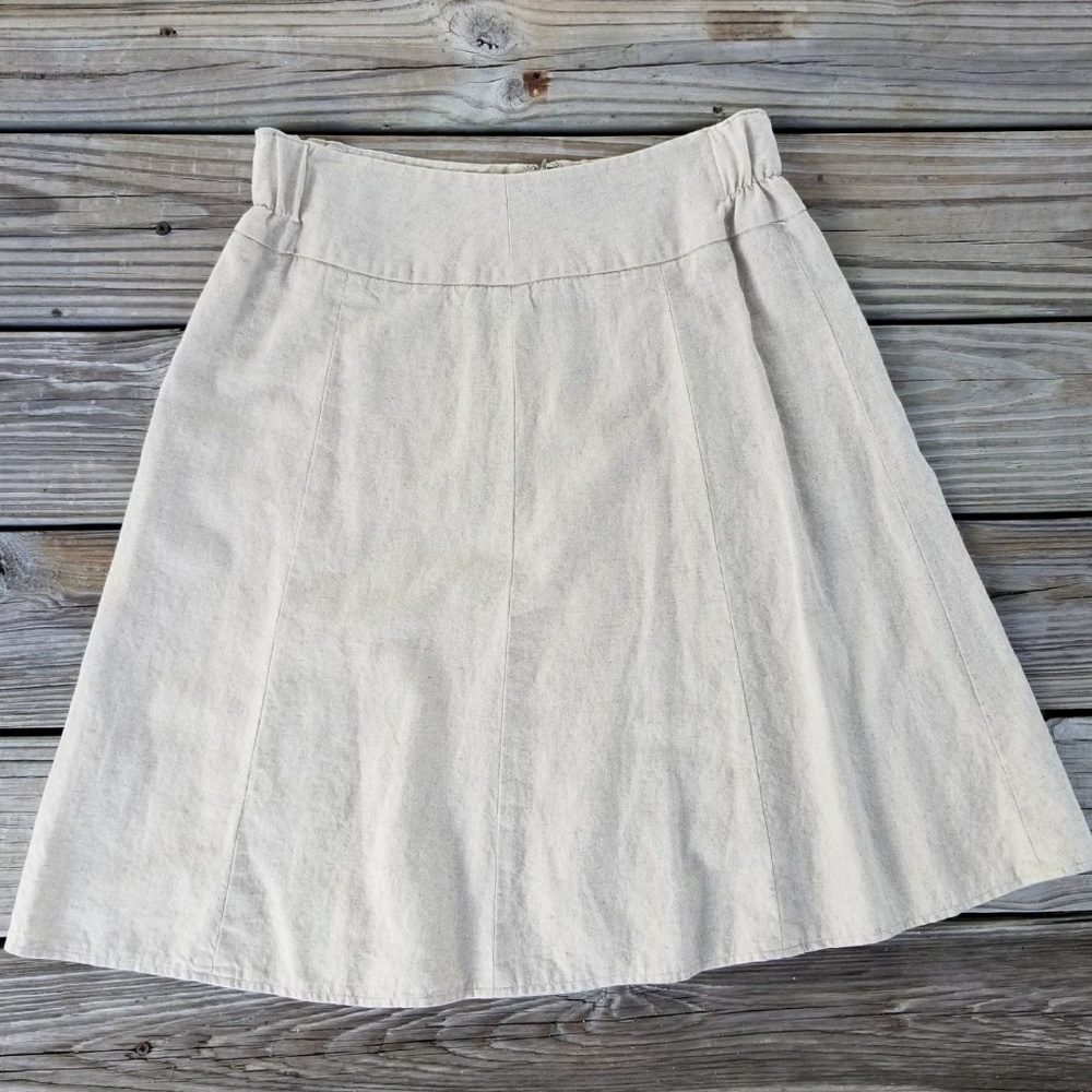 Beige oatmeal Linen Blend a-line CAREER Casual